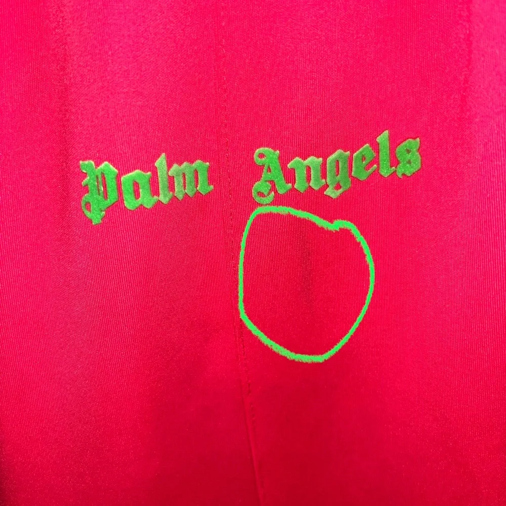 🩷 💚 Palm Angels Track Pants w/imperfections Sz S Neon Pink w/ Neon Green - Picture 13 of 16